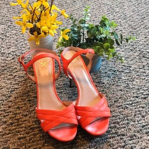 Vince Camuto Orange Strappy Platform Pumps